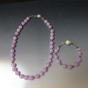 Lavender jade necklace bracelet set glamor…